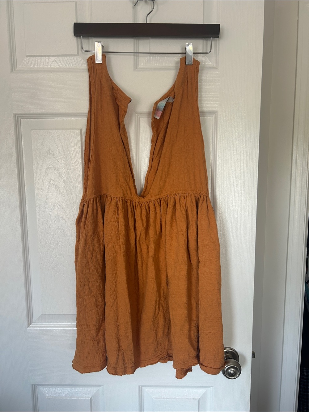 Free people Rust Orange Plunge Swim Cover-Up Dress